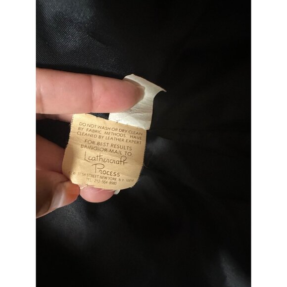 AVANT GARDE Vintage Black Leather Blazer Jacket 70s 80s USA Women Small - Picture 10 of 13